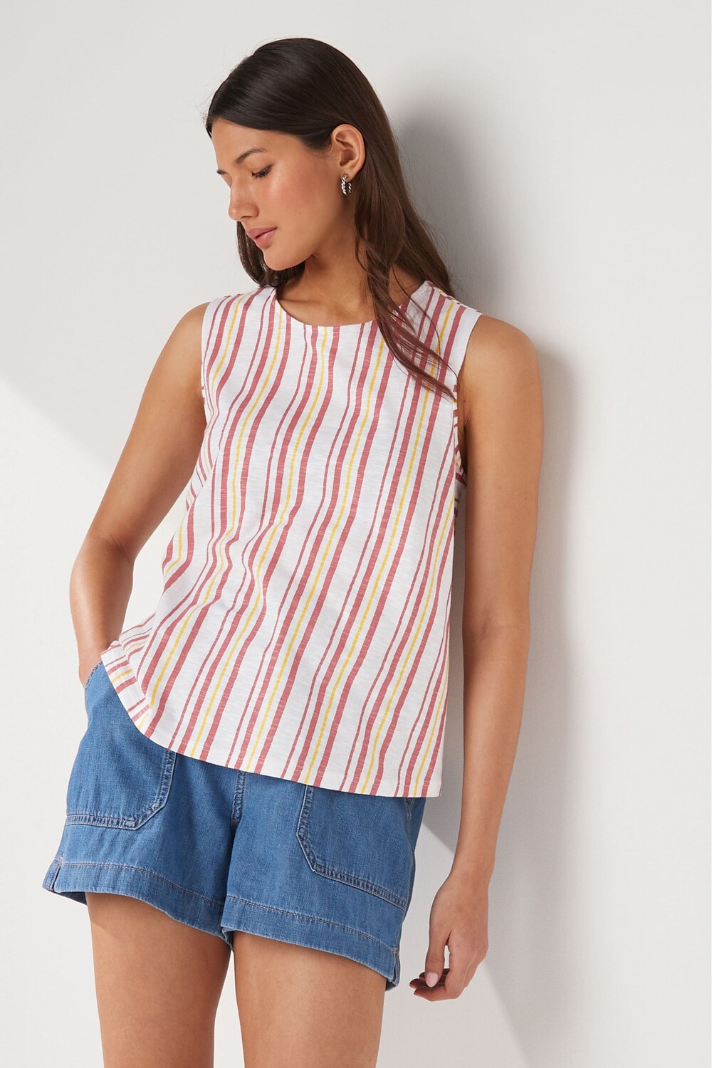 Свободный топ без рукавов с неровным переплетением и широким вырезом Next, розовый