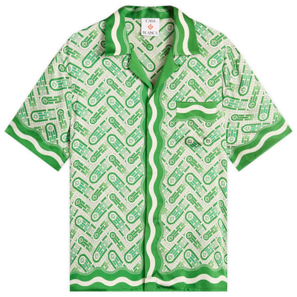 Шелковая рубашка с короткими рукавами и кубинским воротником Casablanca, зеленый
Шелковая рубашка с короткими рукавами и кубинским воротником Casablanca, зеленый