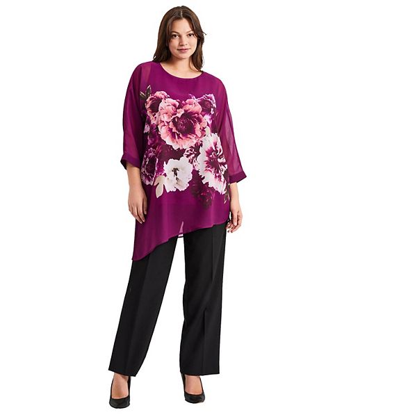 Женская блузка plus size с асимметричным принтом Avenue, Pink Flowers
Женская блузка plus size с асимметричным принтом Avenue, Pink Flowers
