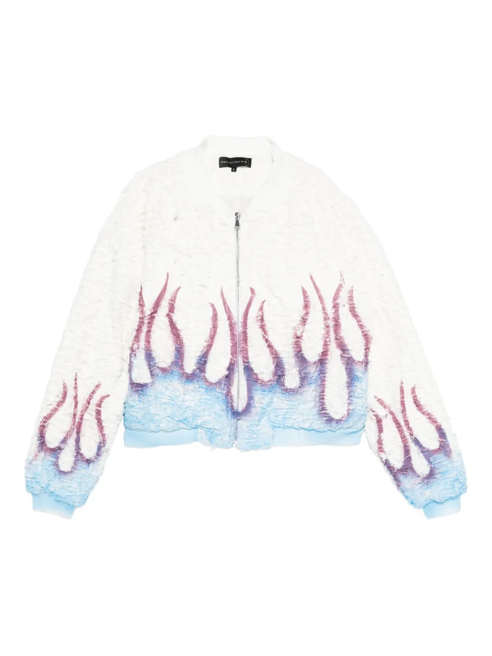 Бомбер с огненным принтом Who Decides War, белый
Бомбер с огненным принтом Who Decides War, белый