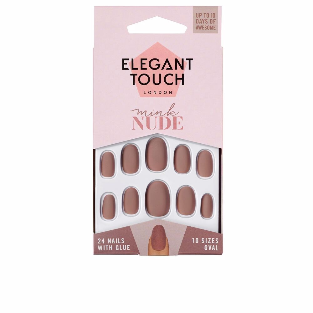 Накладные ногти Polished colour 24 nails with glue oval Elegant touch, 24 единицы, mink nude 
Накладные ногти Polished colour 24 nails with glue oval Elegant touch, 24 единицы, mink nude