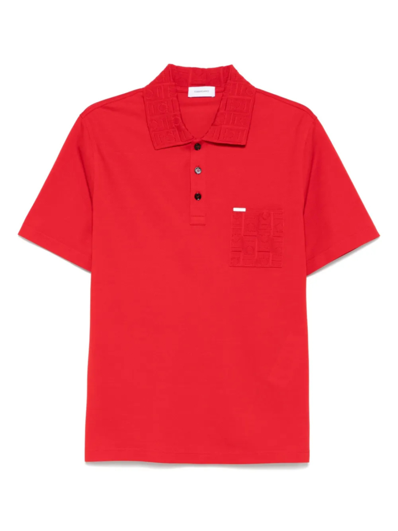 Рубашка поло с жаккардовыми деталями Ferragamo, красный
Рубашка поло с жаккардовыми деталями Ferragamo, красный