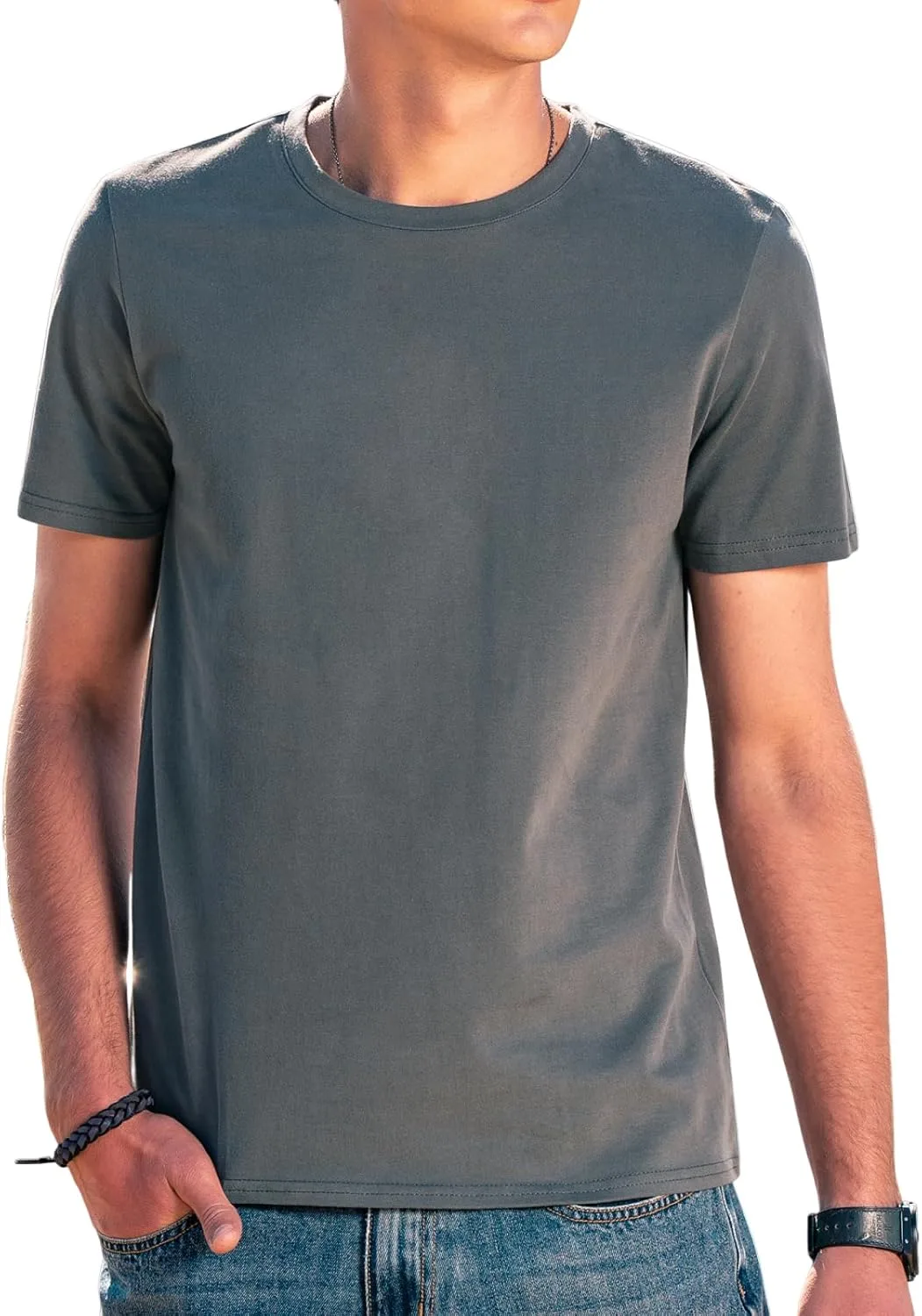 Мужская футболка с коротким рукавом в полоску ZVX
Мужская футболка с коротким рукавом в полоску ZVX