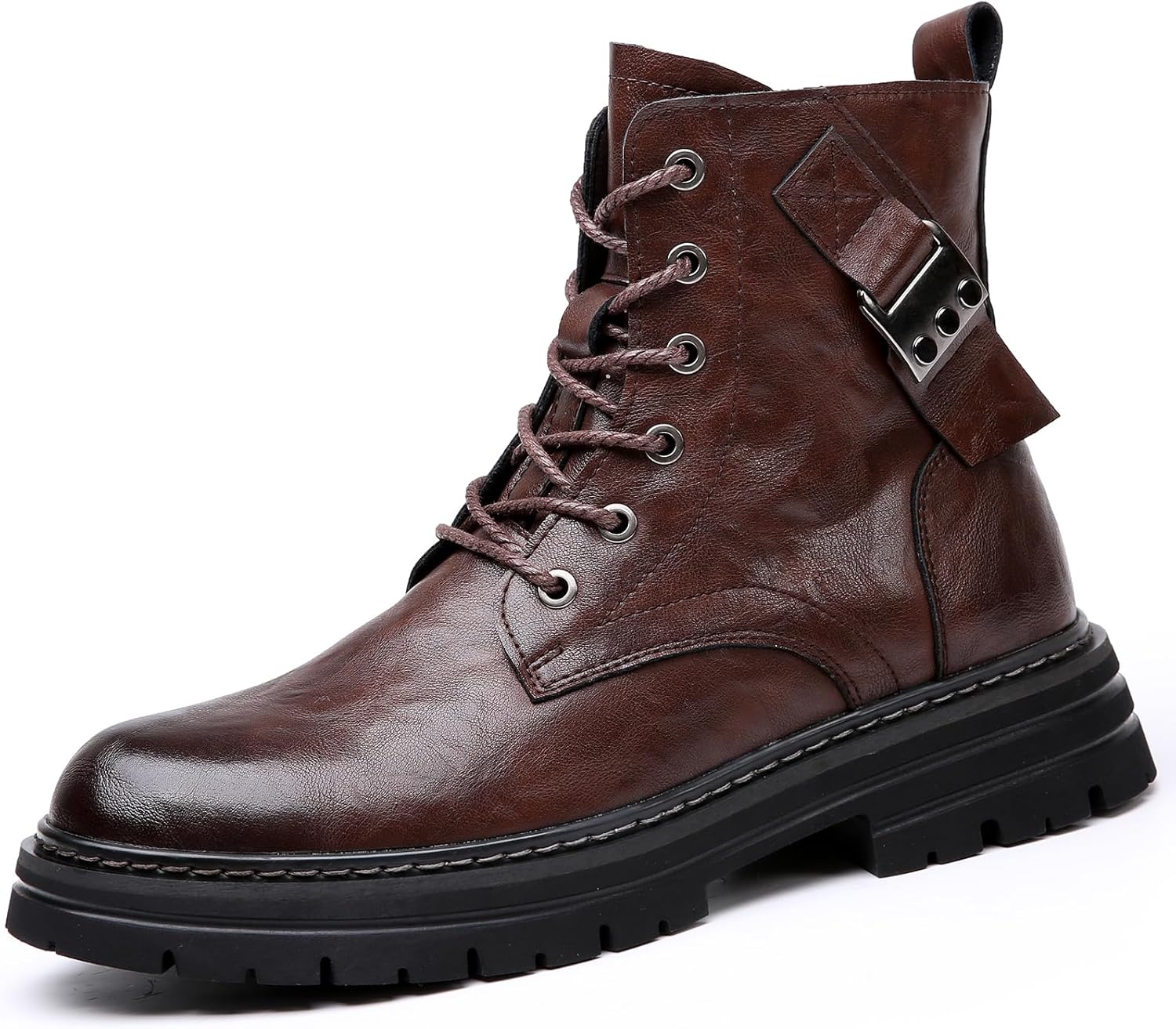 Мужские кожаные водонепроницаемые боевые ботинки с боковой молнией, повседневные высокие мотоботинки с ручной прошивкой и шнуровкой, удобная резиновая подошва для активного отдыха, противоскользящие мягкие ботинки Gomehui, коричневый
Мужские кожаные водонепроницаемые боевые ботинки с боковой молнией, повседневные высокие мотоботинки с ручной прошивкой и шнуровкой, удобная резиновая подошва для активного отдыха, противоскользящие мягкие ботинки Gomehui, коричневый
