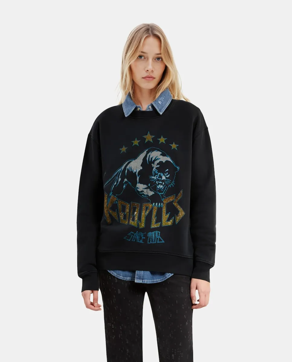 Женская толстовка с круглым вырезом и трафаретной печатью спереди The Kooples, черный
Женская толстовка с круглым вырезом и трафаретной печатью спереди The Kooples, черный
