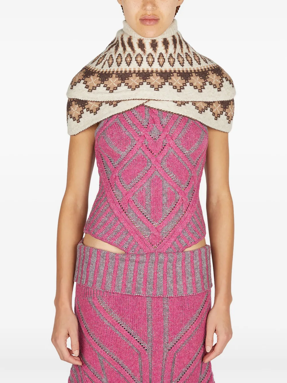 Вязаное пончо Warrior с узором Фэйрайл Paolina Russo, нейтральный
Вязаное пончо Warrior с узором Фэйрайл Paolina Russo, нейтральный