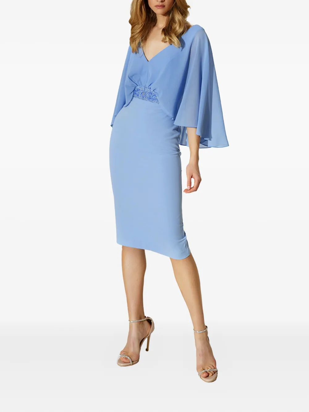 Платье мини с кейпом Allure, синий 
Платье мини с кейпом Allure, синий