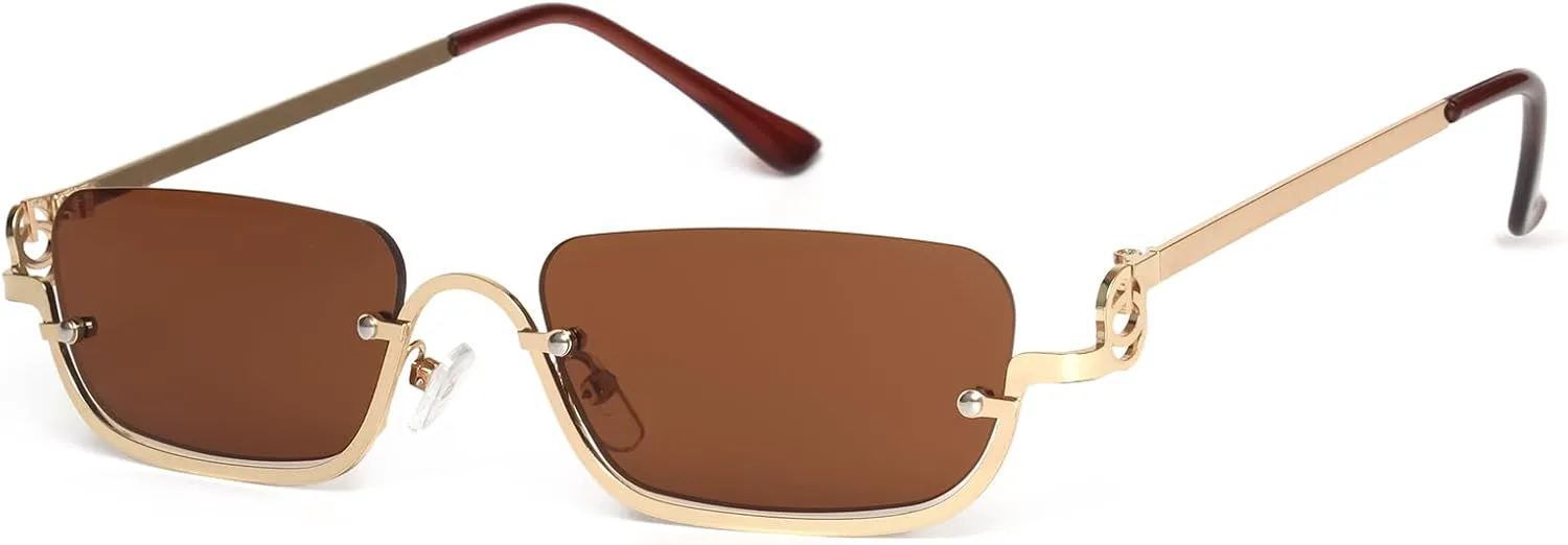 Солнцезащитные очки KENBO Retro Y2k для женщин, модные узкие золотистые полуободковые солнцезащитные очки 90-х годов, Rectangular Gold Frame - Brown Lens
Солнцезащитные очки KENBO Retro Y2k для женщин, модные узкие золотистые полуободковые солнцезащитные очки 90-х годов, Rectangular Gold Frame - Brown Lens