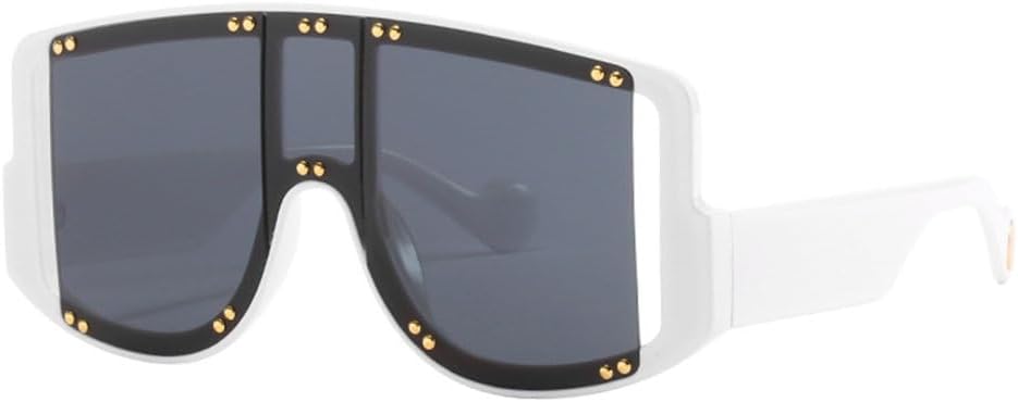 Винтажные солнцезащитные очки большого размера с заклепками, модель 2027 года, для женщин и мужчин, в стиле панк, с крупной оправой, модные солнцезащитные очки MTZJH, White Black
Винтажные солнцезащитные очки большого размера с заклепками, модель 2027 года, для женщин и мужчин, в стиле панк, с крупной оправой, модные солнцезащитные очки MTZJH, White Black