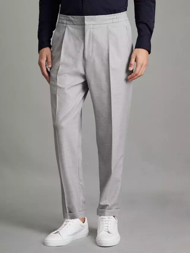 Брюки Reiss Brighton Pleated Relaxed, серый 
Брюки Reiss Brighton Pleated Relaxed, серый