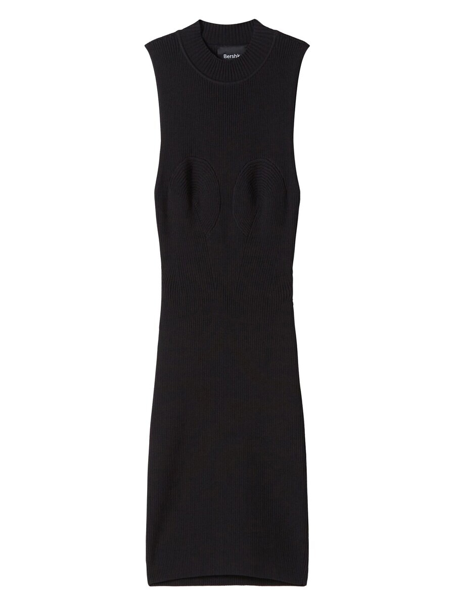 Вязаное платье Bershka, черный
Вязаное платье Bershka, черный