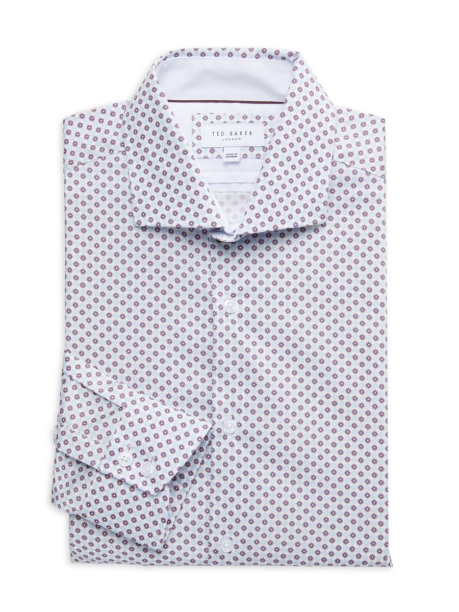 Рубашка-рубашка облегающего кроя из хлопковой смеси с принтом медальона Ted Baker, цвет Blue Plum Multi
Рубашка-рубашка облегающего кроя из хлопковой смеси с принтом медальона Ted Baker, цвет Blue Plum Multi
