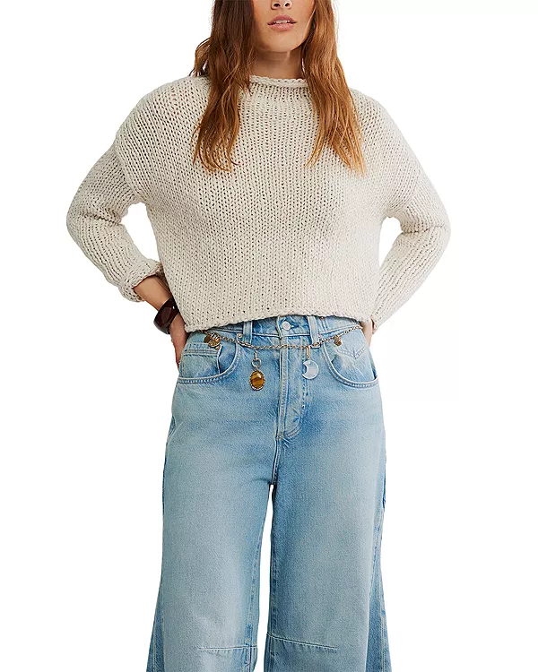 Укороченный свитер Opal Free People, белый
Укороченный свитер Opal Free People, белый