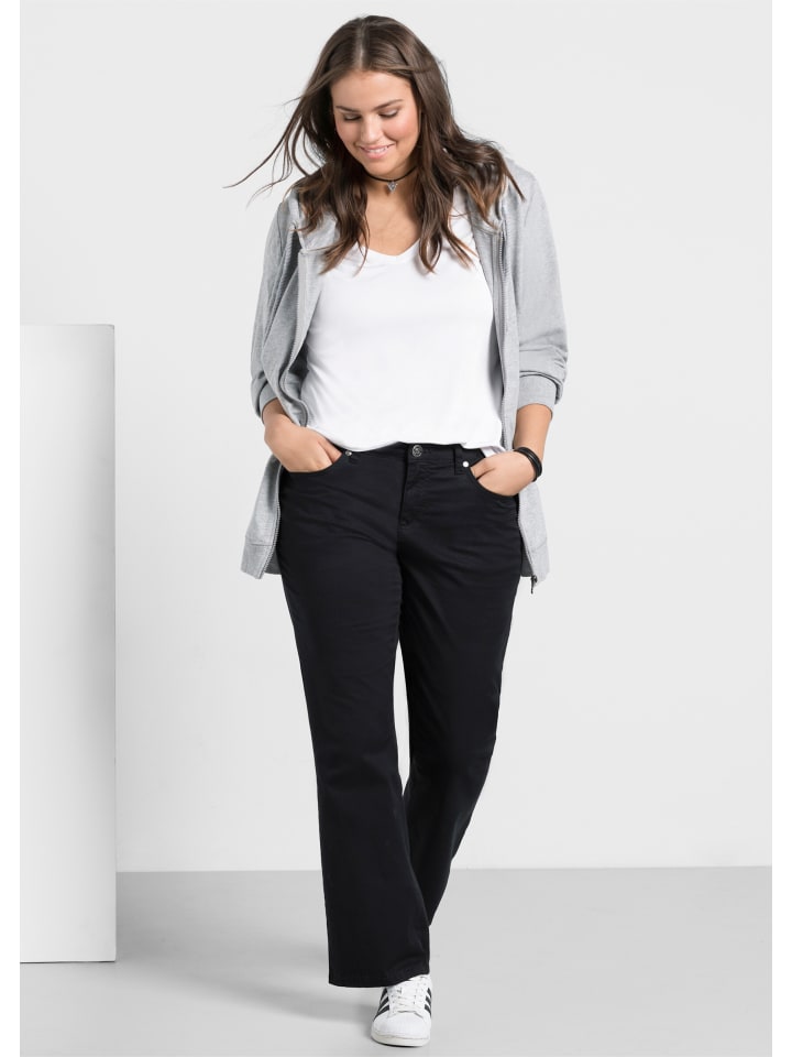 Тканевые брюки sheego, черный
Тканевые брюки sheego, черный