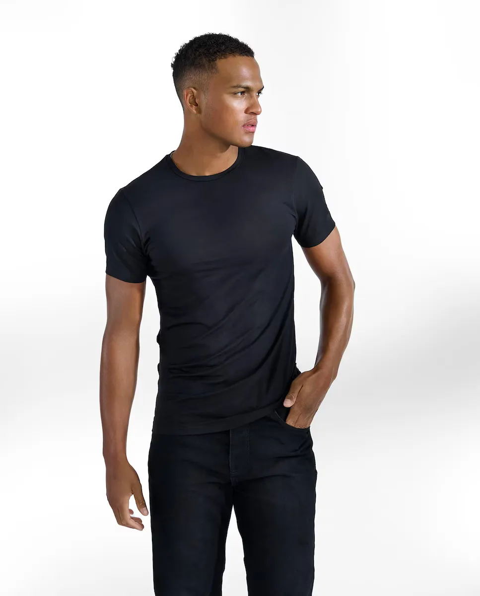 Мужская футболка с коротким рукавом и воротником Bread & Boxers, чёрный 
Мужская футболка с коротким рукавом и воротником Bread & Boxers, чёрный