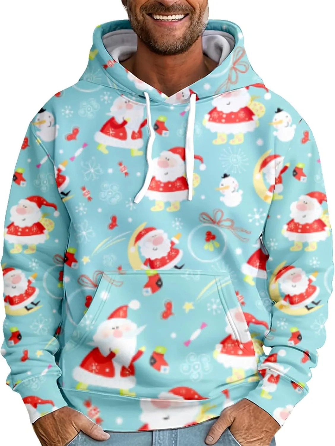 Рождественский худи для мужчин с принтом снежинки и оленя
Рождественский худи для мужчин с принтом снежинки и оленя