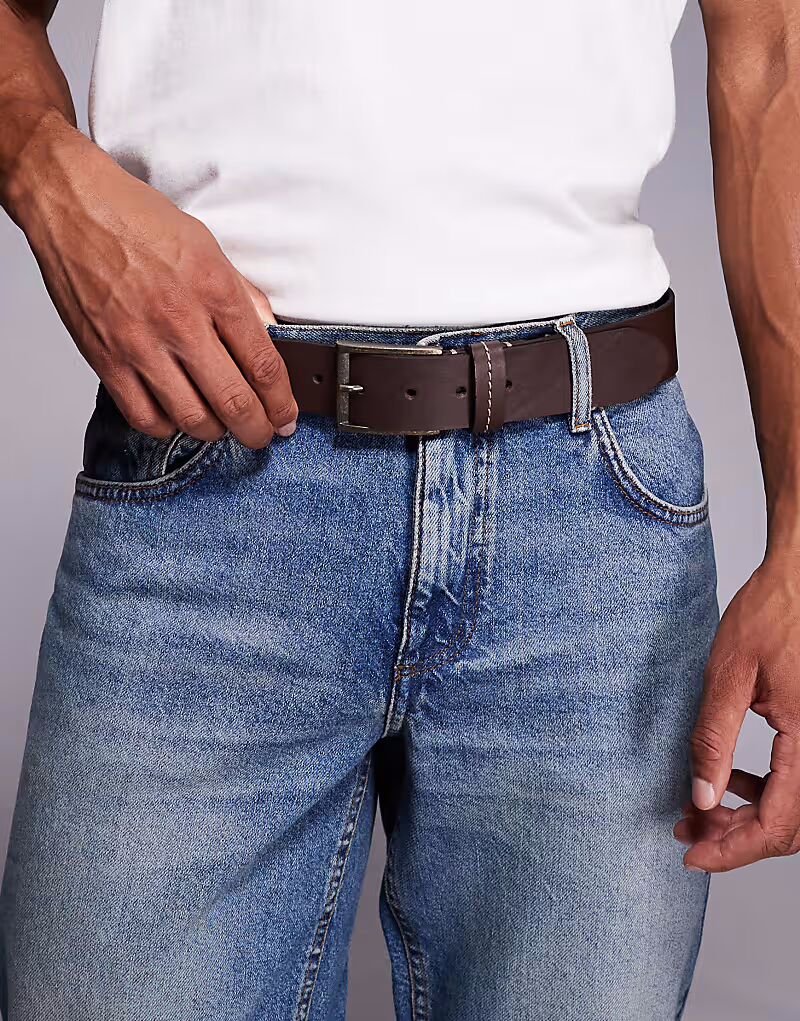 Ремень из натуральной кожи темно-коричневого цвета River Island, Коричневый, Ремень из натуральной кожи темно-коричневого цвета River Island
Ремень из натуральной кожи темно-коричневого цвета River Island, Коричневый, Ремень из натуральной кожи темно-коричневого цвета River Island