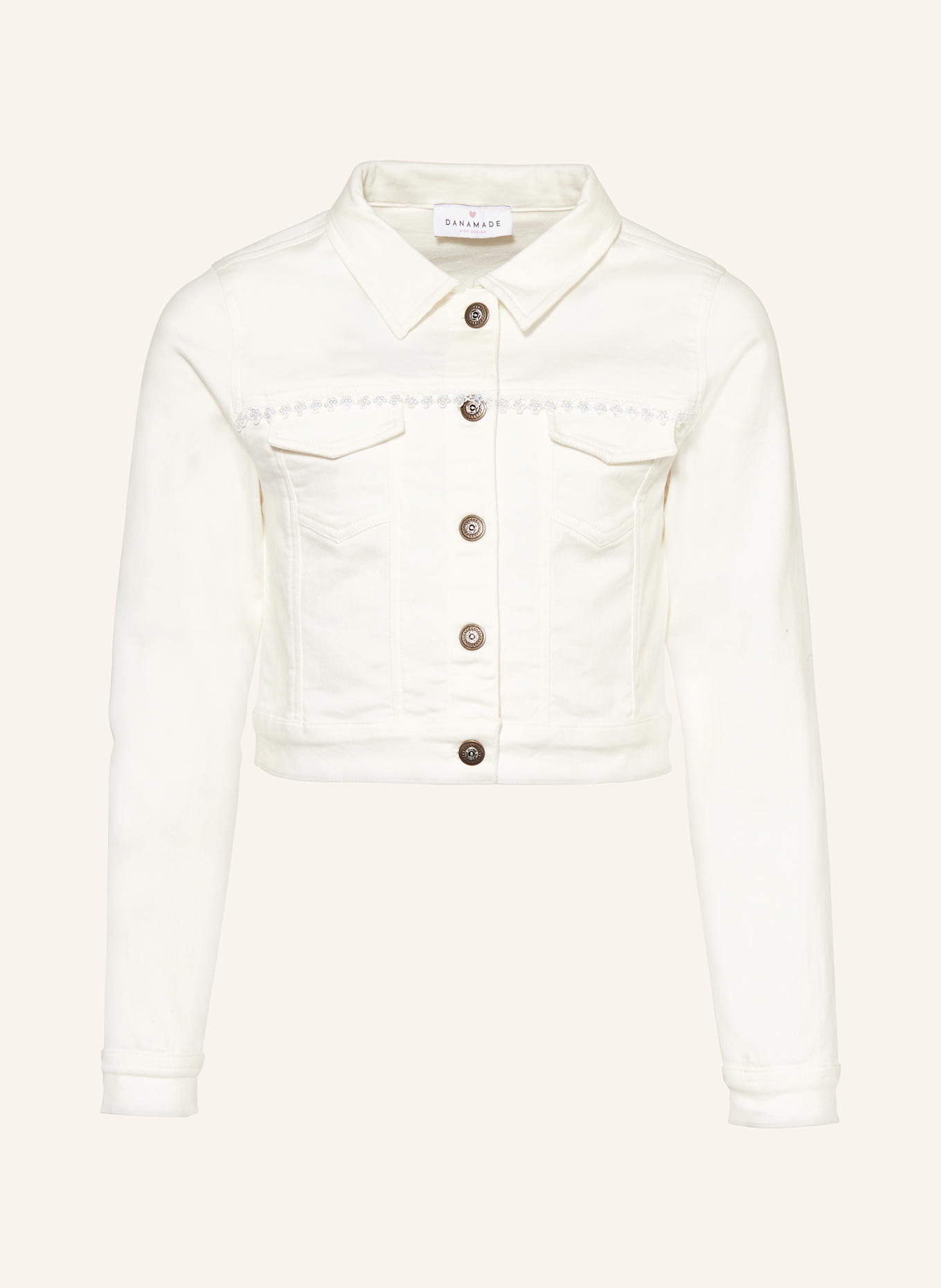 Джинсовая куртка с кружевом и пайетками Danamade, белый
Джинсовая куртка с кружевом и пайетками Danamade, белый