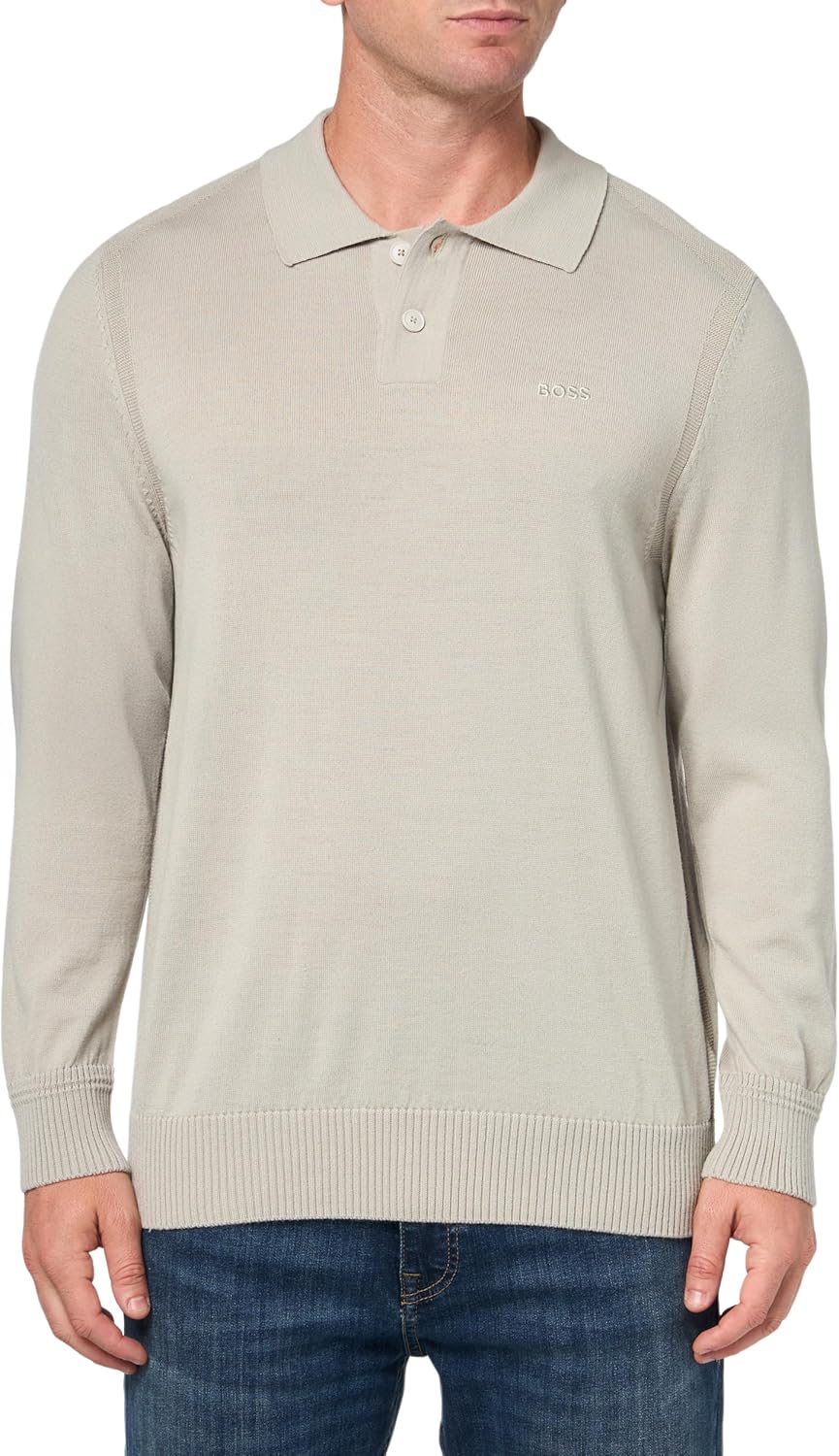 BOSS мужской свитер с воротником-гольф из шерстяной смеси с небольшим логотипом, Dessert Beige
BOSS мужской свитер с воротником-гольф из шерстяной смеси с небольшим логотипом, Dessert Beige