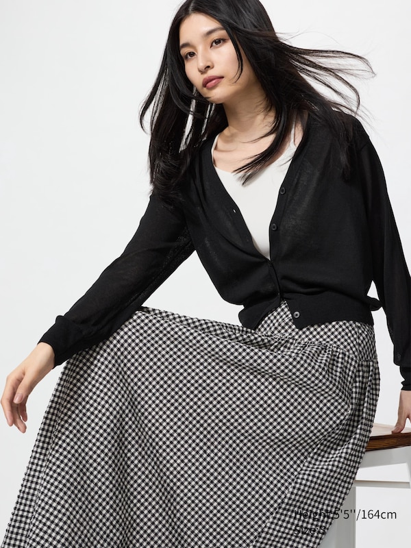 Легкий кардиган с V-образным вырезом Uniqlo, черный
Легкий кардиган с V-образным вырезом Uniqlo, черный