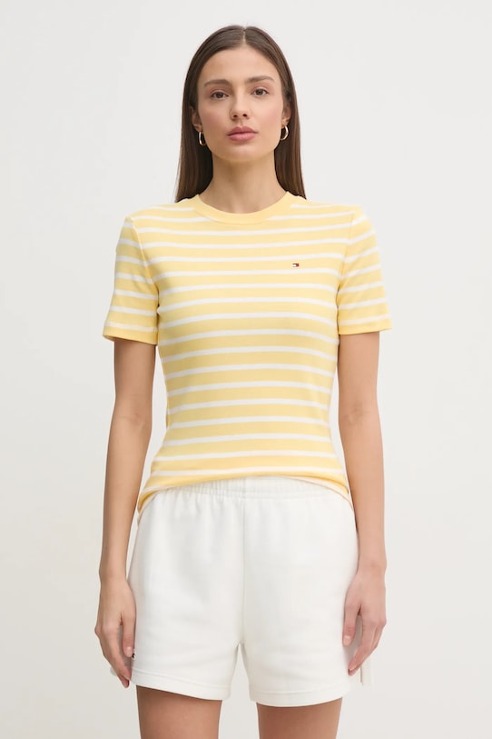 Хлопковая футболка Tommy Hilfiger, желтый
Хлопковая футболка Tommy Hilfiger, желтый