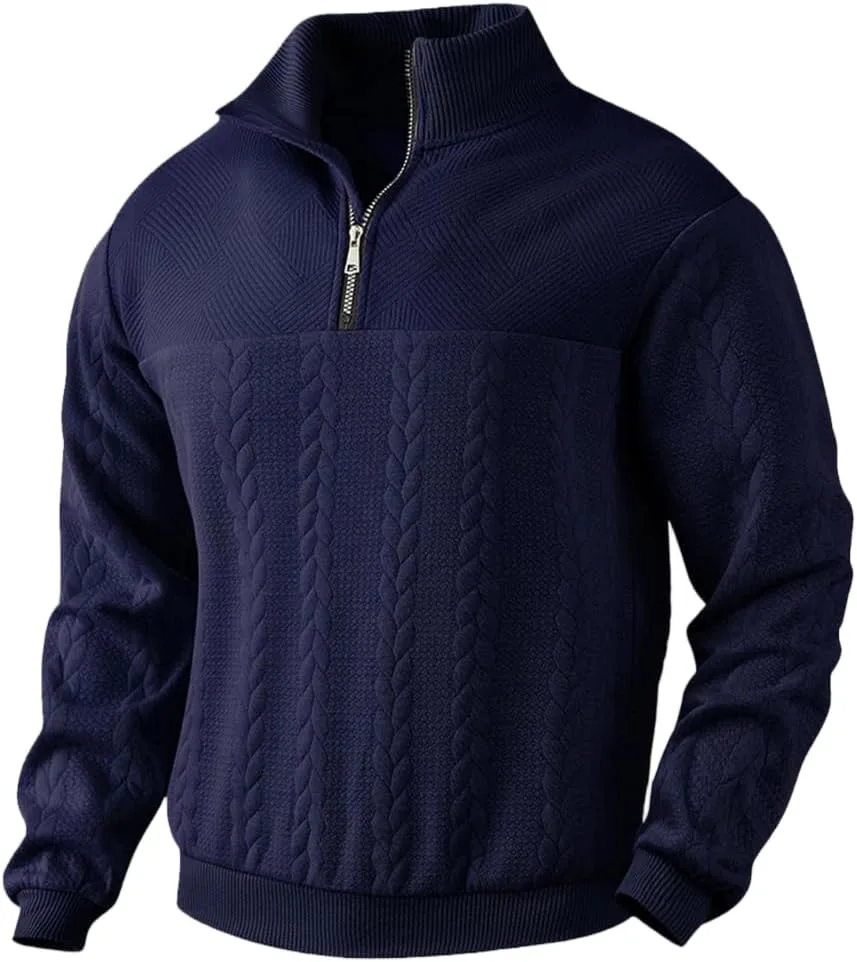 Мужской свитер с воротником стойкой и длинными рукавами
Мужской свитер с воротником стойкой и длинными рукавами