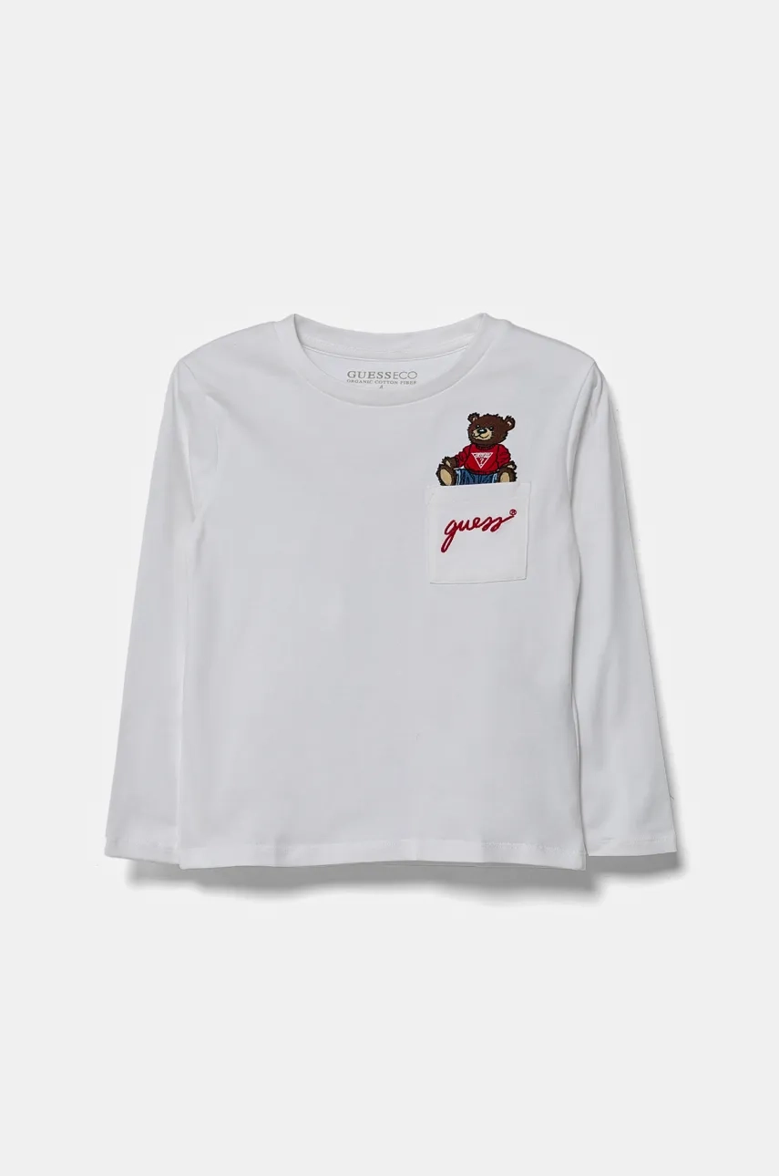 Хлопковая футболка с длинными рукавами для мальчиков и девочек Guess, белый
Хлопковая футболка с длинными рукавами для мальчиков и девочек Guess, белый