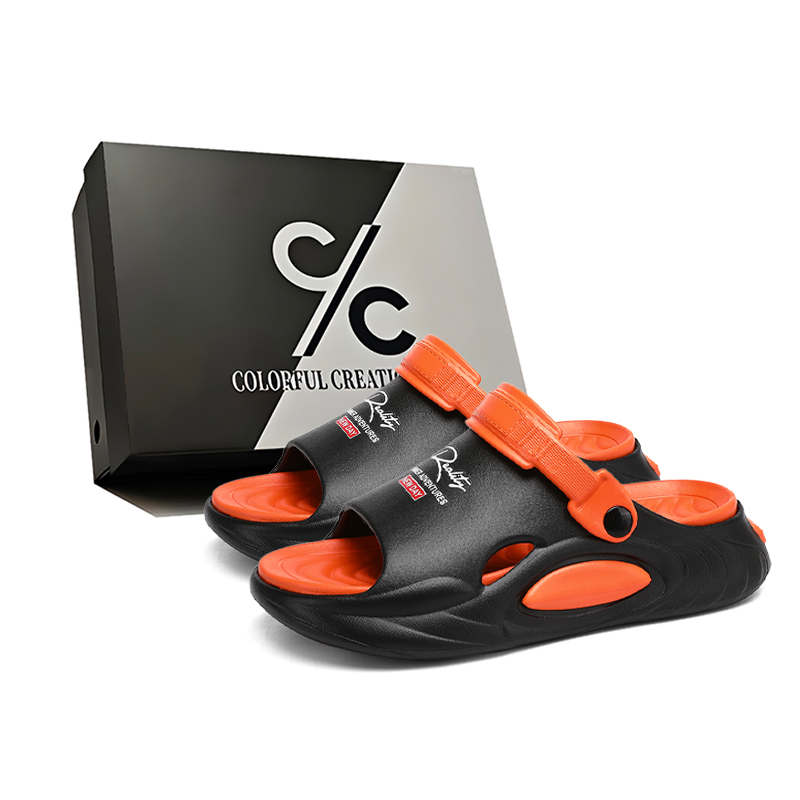 Пляжные сандалии мужские Colorful Creations, Black Orange 
Пляжные сандалии мужские Colorful Creations, Black Orange