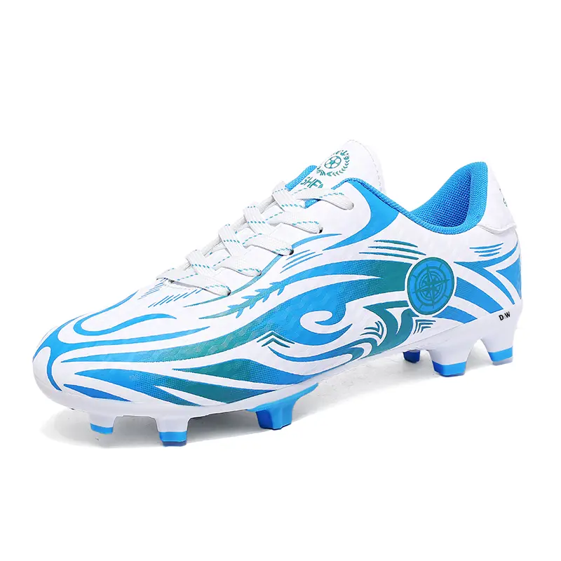 Детские футбольные бутсы с амортизацией ударов и износостойкостью, низкие D&W, белый/синий 
Детские футбольные бутсы с амортизацией ударов и износостойкостью, низкие D&W, белый/синий