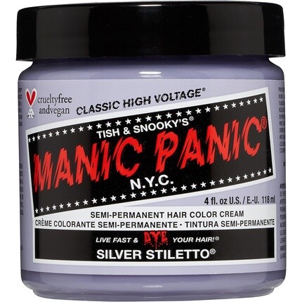 Классическая кремовая формула высокого напряжения Silver Stiletto 118 мл, Manic Panic
Классическая кремовая формула высокого напряжения Silver Stiletto 118 мл, Manic Panic