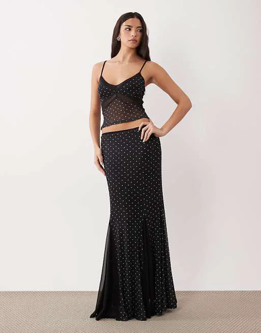 Черная сетчатая юбка макси ASOS DESIGN
Черная сетчатая юбка макси ASOS DESIGN