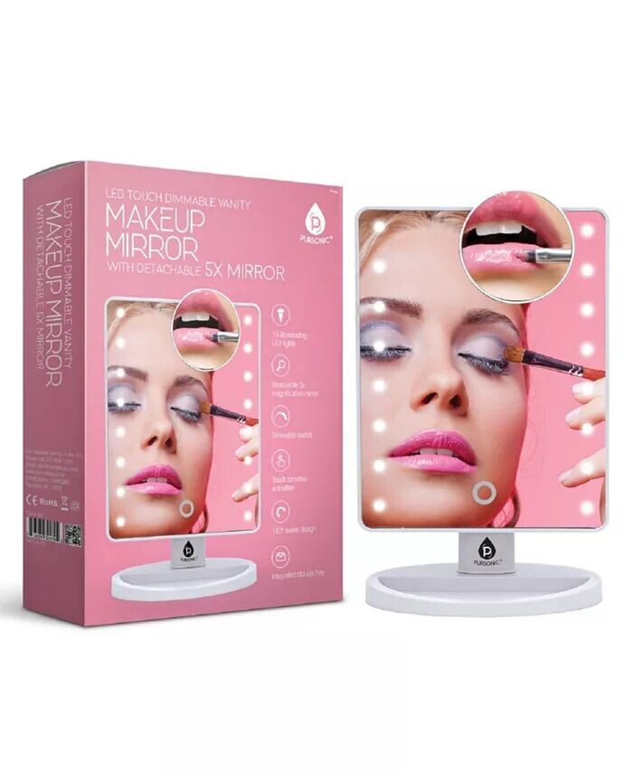 Зеркало для макияжа со светодиодной подсветкой Pursonic, цвет Black
Зеркало для макияжа со светодиодной подсветкой Pursonic, цвет Black