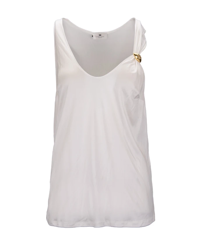 Блестящая трикотажная майка Elisabetta Franchi, белый
Блестящая трикотажная майка Elisabetta Franchi, белый