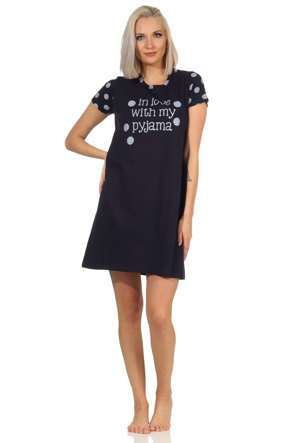 Ночная рубашка NORMANN kurzen Ärmeln love with my pyjama Punkte, морской
Ночная рубашка NORMANN kurzen Ärmeln love with my pyjama Punkte, морской