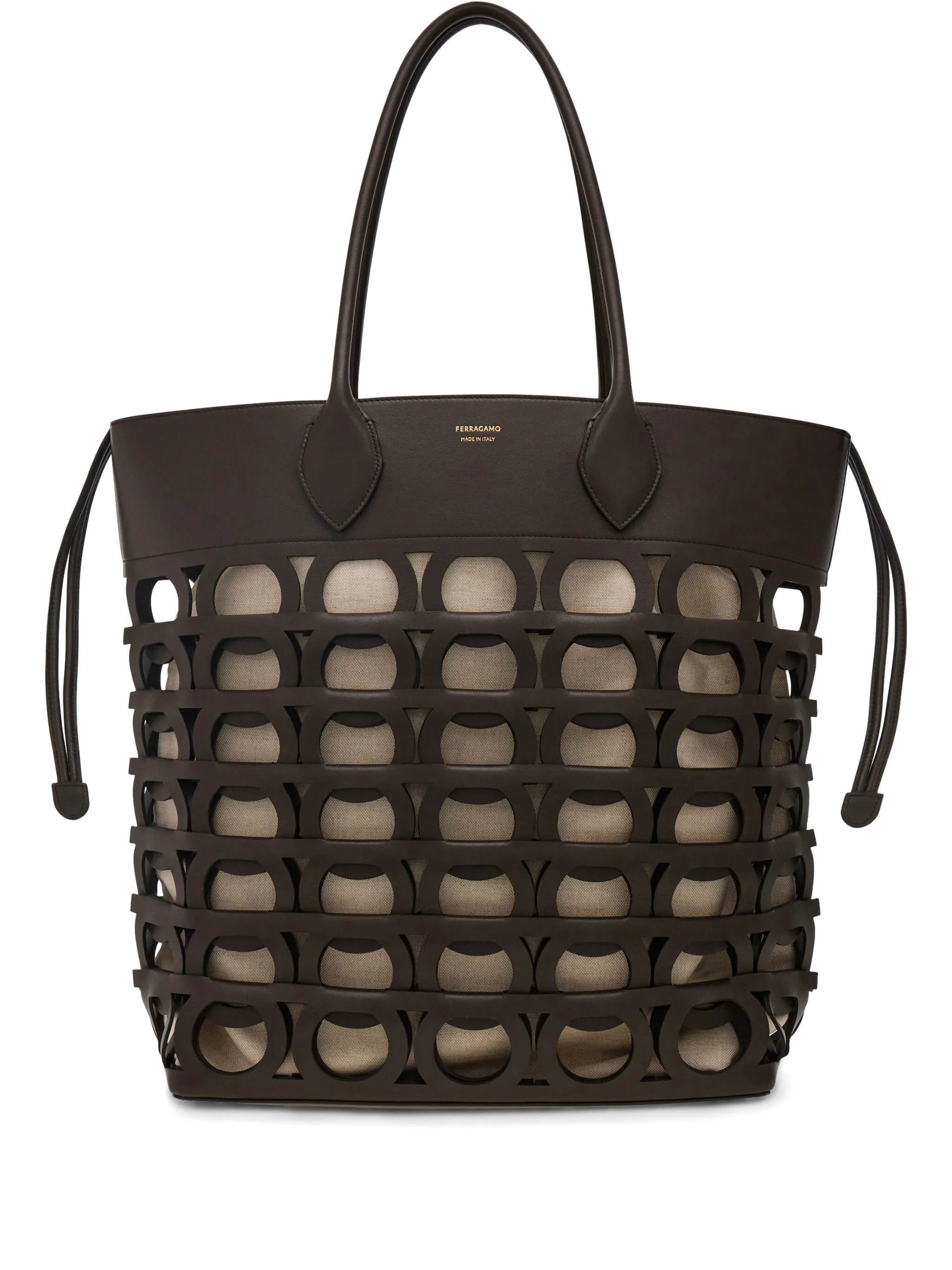 Большая сумка-тоут Gancini Ferragamo, коричневый
Большая сумка-тоут Gancini Ferragamo, коричневый