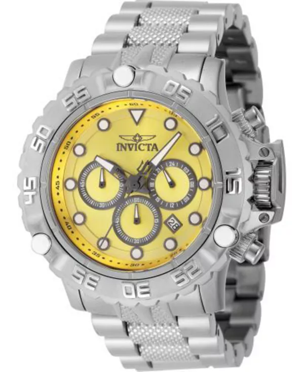 Мужские часы-хронограф с кварцевым механизмом Subaqua 47180, желтые, с циферблатом из оружейной стали Invicta, silver
Мужские часы-хронограф с кварцевым механизмом Subaqua 47180, желтые, с циферблатом из оружейной стали Invicta, silver