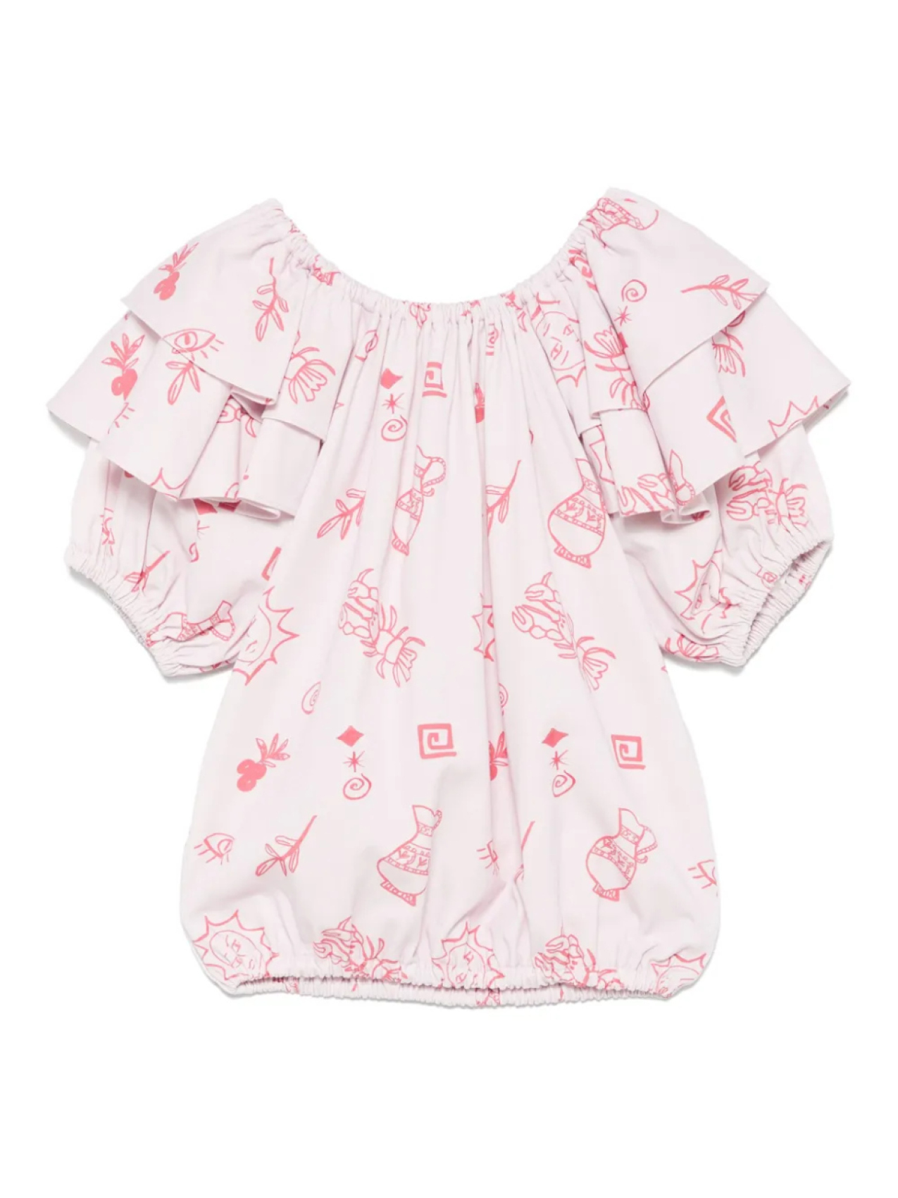 Блузка с оборками и принтом Andorine, розовый
Блузка с оборками и принтом Andorine, розовый