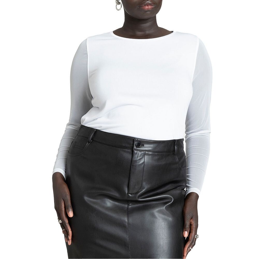 Женская футболка Eloquii с прозрачными рукавами больших размеров ELOQUII, белый
Женская футболка Eloquii с прозрачными рукавами больших размеров ELOQUII, белый