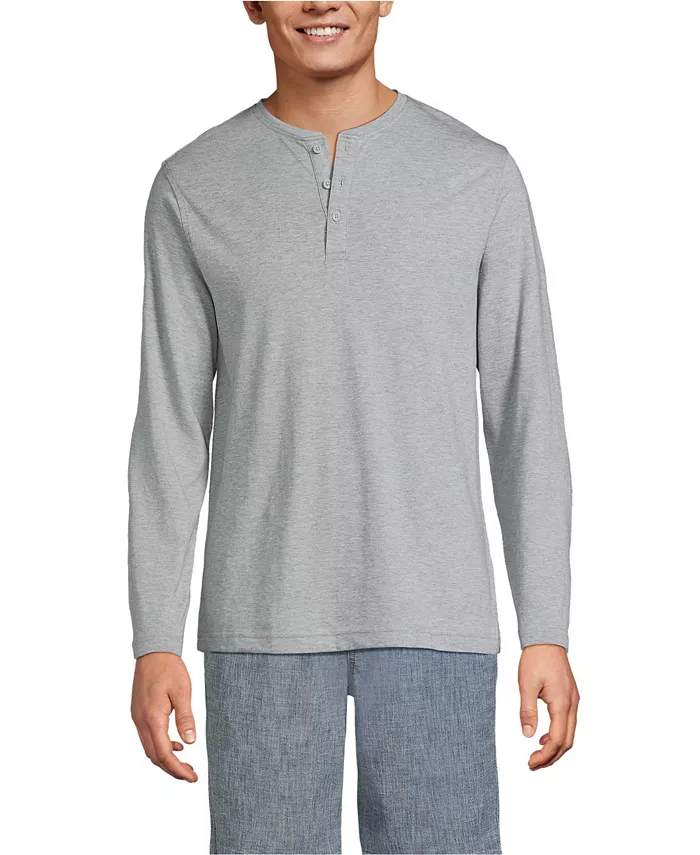 Мужская хенли из хлопка супима с длинным рукавом Lands' End, серый
Мужская хенли из хлопка супима с длинным рукавом Lands' End, серый
