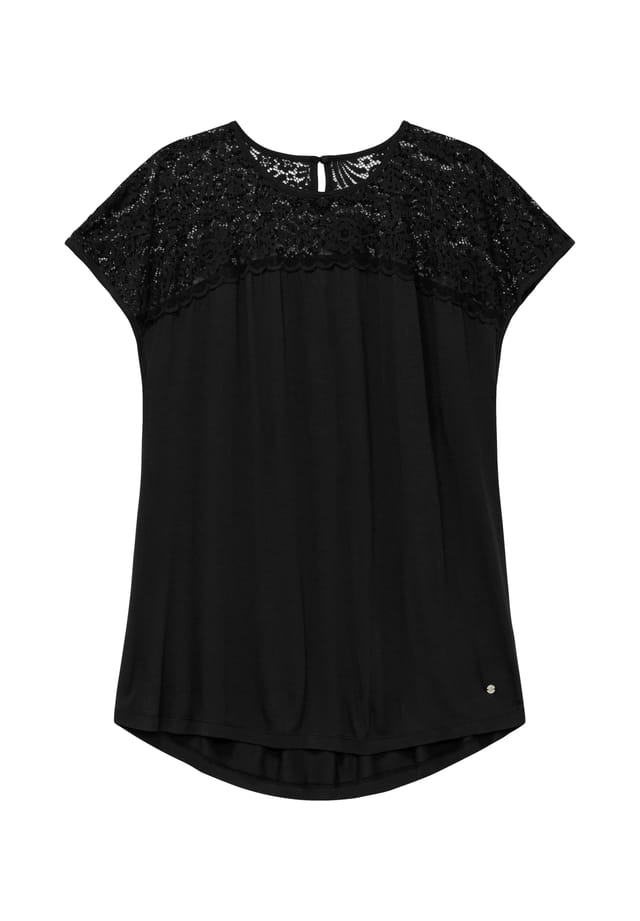 Рубашка с кружевной кокеткой на плечах Sheego, черный
Рубашка с кружевной кокеткой на плечах Sheego, черный