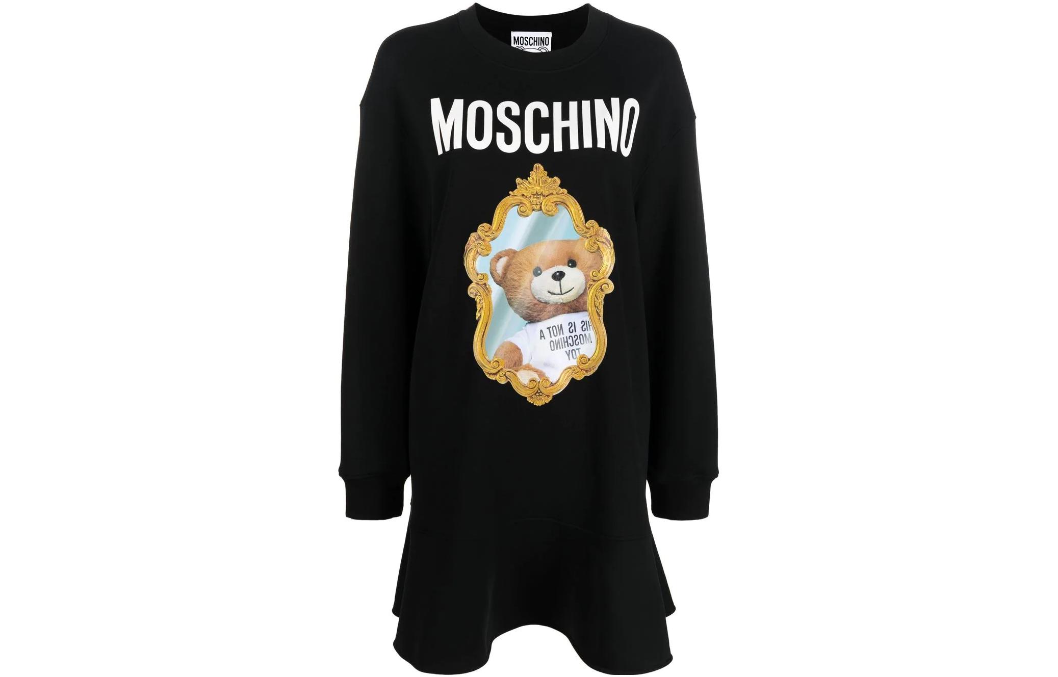 Женское черное платье с длинными рукавами MOSCHINO, черный
Женское черное платье с длинными рукавами MOSCHINO, черный