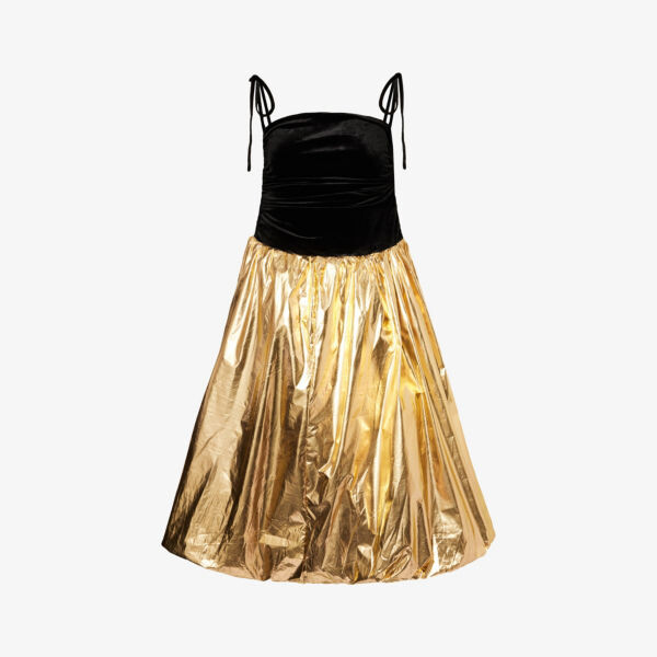 Бархатное платье миди с прямым вырезом и эффектом металлик Amy Lynn, черный
Бархатное платье миди с прямым вырезом и эффектом металлик Amy Lynn, черный