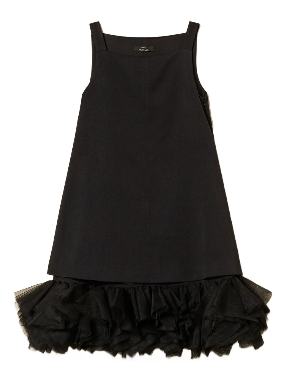 Мини-платье с оборками из тюля Twinset, черный