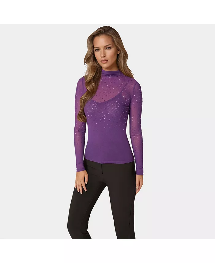 Женский сетчатый топ и топ с отделкой из страз Bebe, синий
Женский сетчатый топ и топ с отделкой из страз Bebe, синий