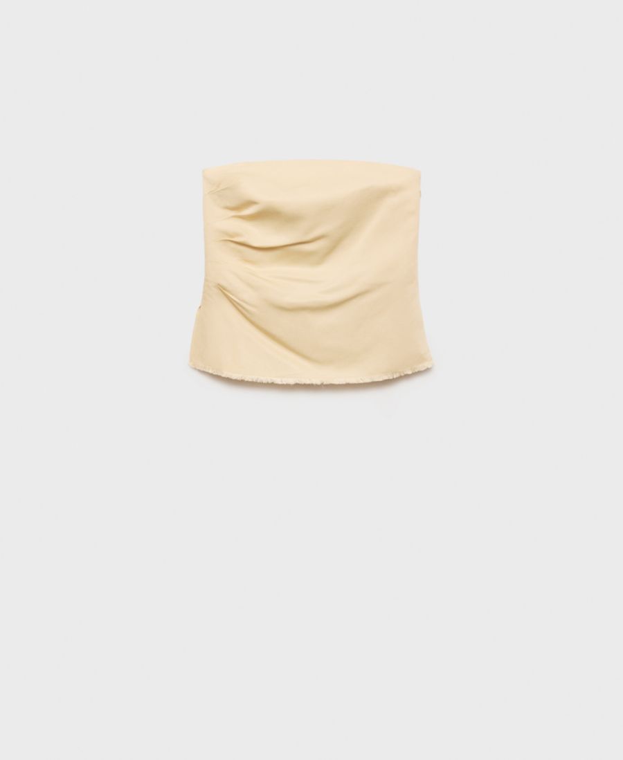 Женский топ без бретелей из льняной смеси MANGO, Pastel Yellow
Женский топ без бретелей из льняной смеси MANGO, Pastel Yellow