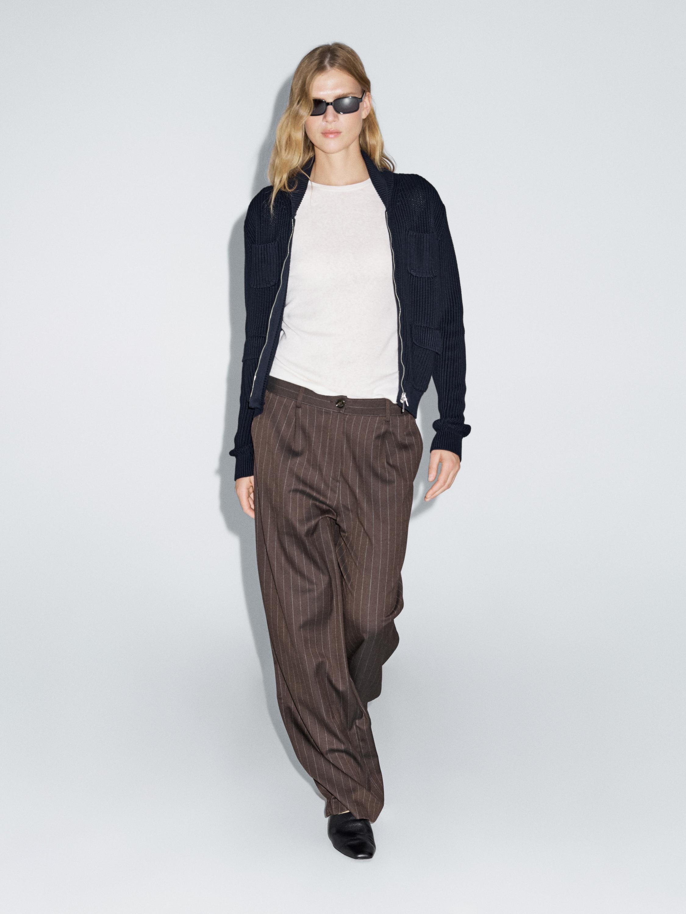 Широкие брюки в тонкую полоску Massimo Dutti, шоколадный
Широкие брюки в тонкую полоску Massimo Dutti, шоколадный