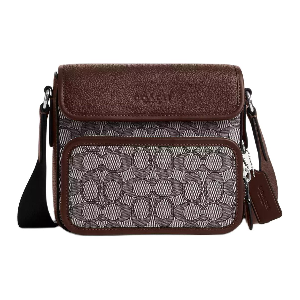 Салливан Жаккард с кожаной наплечной сумкой кроссбоди малого размера мужская дуб и клен цвет COACH 
Салливан Жаккард с кожаной наплечной сумкой кроссбоди малого размера мужская дуб и клен цвет COACH