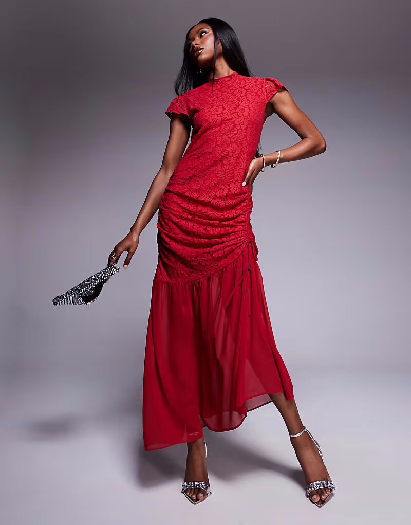 Платье макси с заниженной талией и высоким воротом ASOS DESIGN красного цвета
Платье макси с заниженной талией и высоким воротом ASOS DESIGN красного цвета