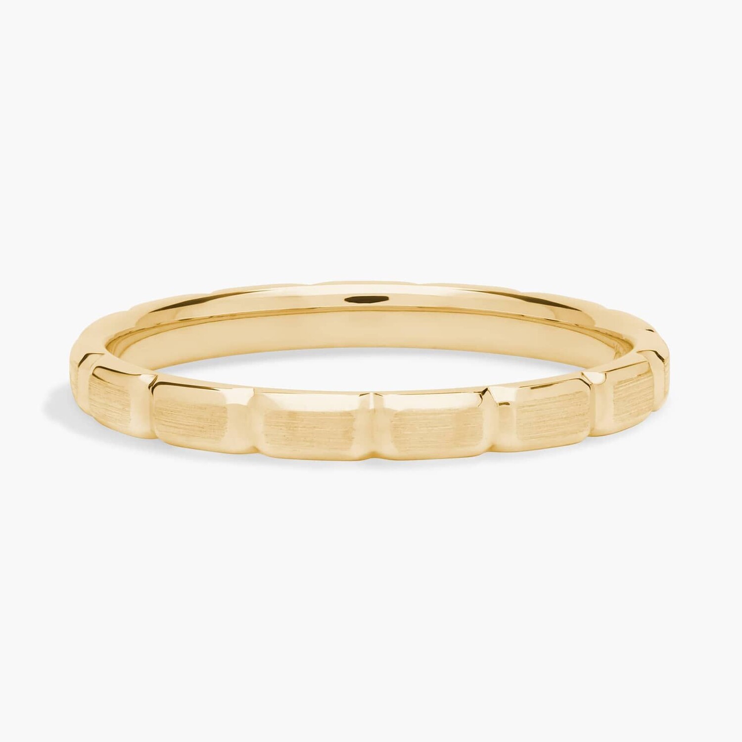 Вертикальное фаскосное составное кольцо из 14-каратного желтого золота (2 мм) Blue Nile