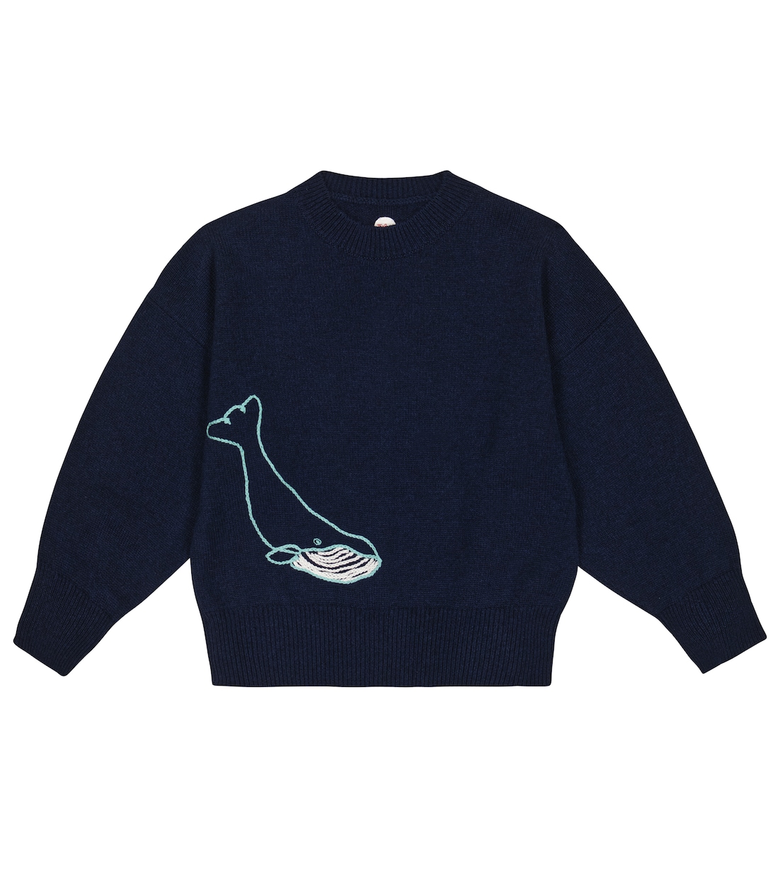 Кашемировый свитер с вышитым китом The Row Kids, темно-синий
Кашемировый свитер с вышитым китом The Row Kids, темно-синий